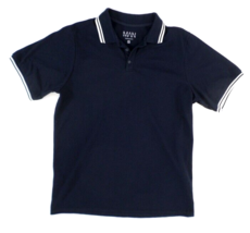 NEW Boohoo MAN Men&#39;s Tipped Pique Polo Shirt XL Navy Blue Knit 50/50 NWT - £14.12 GBP