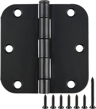 30 Pack Rounded Matte Black Door Hinges 3.5 Inch 5/8&quot; Radius Interior 3 ... - £63.86 GBP