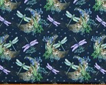 Cotton Dragonfly Dragonflies Moon Stars Gypsy Flutter Fabric Print BTY D... - $14.95