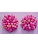 Vintage Pink Plastic Beads Shoe Dress Clips - $39.11