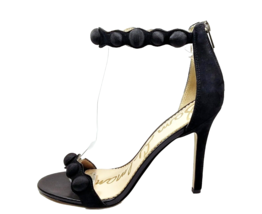 SAM EDELMAN Women High Heels Black Size 9 Leather Suede Sandal Strappy Stiletto - £32.47 GBP