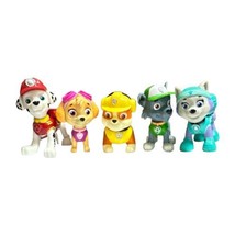 5 Paw Patrol Figures Dog Puppy Cake Topper Rubble Rocky Marshall Skye Everest - $12.37