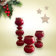 Erzgebirge German Candle Holder Set of Three German Handmade Christmas T... - £28.82 GBP