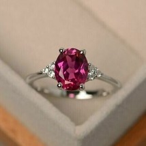 925 Sterling Silver Certified Handmade 5.25 Carat Ruby Gemstone Engagement Ring - £39.69 GBP