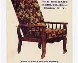 Morris Chair Premium Card Stewart Bros Co Elmira New York 1900&#39;s - £14.01 GBP