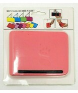 Wallet Water Resistant Silicone Rubber Soft Hot Pink Bills Cards Foldabl... - $12.26 CAD