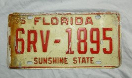 Classic United States Florida 1975 (RV) License Plate # 6RV-1895 - £14.03 GBP