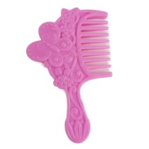 Vintage 1993 Hasbro Secret Beauties Polish Doll Pink Comb Hair Brush Butterfly - $2.99