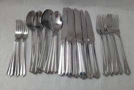 24 Pc Lot ~ Ikea Svit Stainless Flatware ~ Spoons, Salad Forks, Knives &amp;... - £42.63 GBP