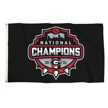 NCAA University of Georgia 2021 National Champions UGA 3&#39; x 5&#39; Flag Blac... - £38.25 GBP