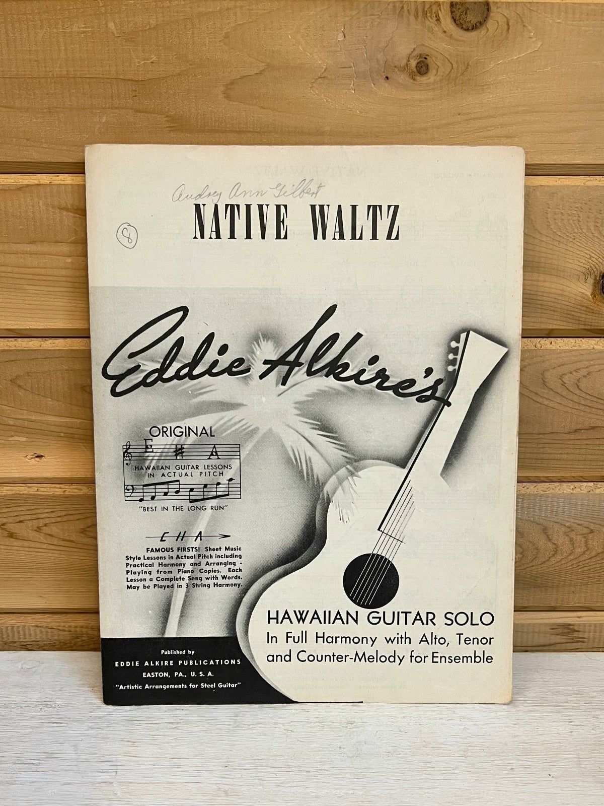 Primary image for Antique Sheet Music Native Waltz Alfred Alkire's Hawaiian Guitar Solo 1935