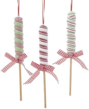 Kurt Adler 8.75 Inch Claydough Swirl Long Lollipop - Set of 3 - £12.52 GBP