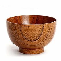 Healthy Solid Wooden Bowl for Rice, Soup, Popcorn, Fruit, Salad, Milk, Unbreakab - £23.35 GBP