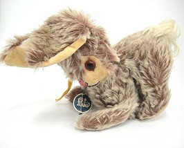 Vintage Anker Plush Toys Brown Bunny Rabbit Glass Eyes Swing Tag Scarce 6&quot; - £19.73 GBP