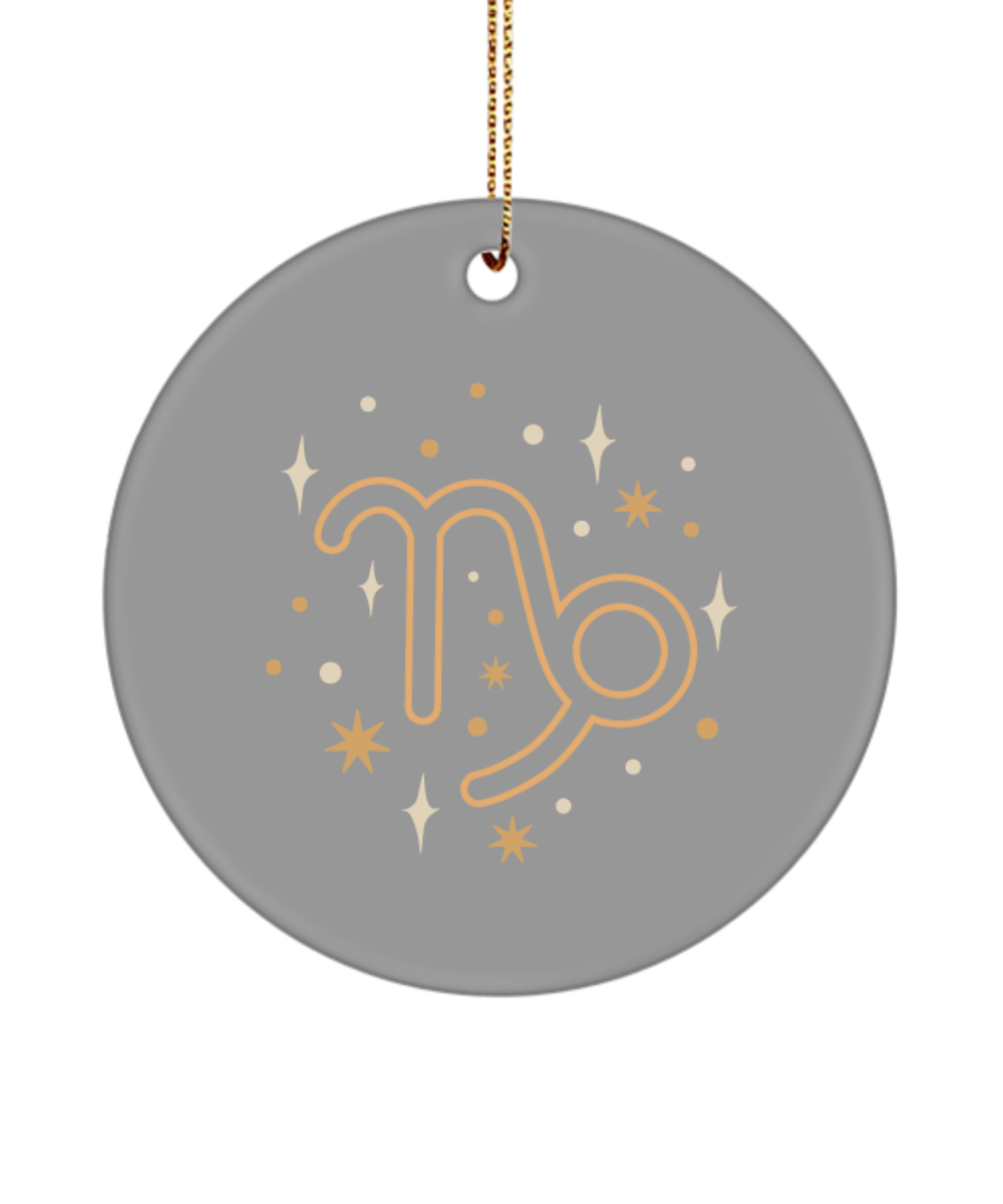 Capricorn Astrological Zodiac Horoscope Sign Ceramic Christmas Ornament - $14.95