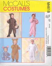 Uncut Size 4 5 6 Childs Bunny Mouse Cat Costume McCalls 4618 Pattern Halloween - £5.58 GBP
