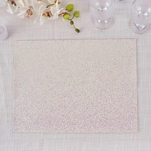 6 Iridescent 16&quot;&quot; Rectangle Glittered Faux Leather Placemats Party Decorations G - £16.96 GBP