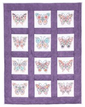 Jack Dempsey Needle Art Butterflies 9 Inch Theme Quilt Blocks - $14.65