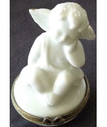 Beautiful Angel Themed Porcelain Trinket Box – VGC – HINGED LID – BEAUTIFUL - $184.99 MXN