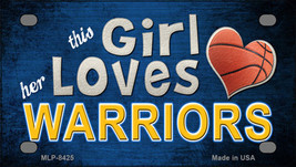 This Girl Loves Her Warriors Novelty Mini Metal License Plate Tag - £11.76 GBP