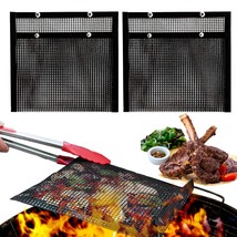 2 Pack Reusable Grill Bags For Outdoor Grilling, 12 X 9.6 Inch Non-Stick Bbq Mes - £15.14 GBP