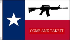 Texas US State &#39;Come And Take It&#39; M4 Assault Rifle - 5&#39;x3&#39; (150cm x 90cm) Flag - £3.84 GBP