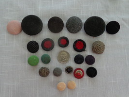 Cloth Buttons 22 Misc’l Colors Vintage (#3770)  - $9.99