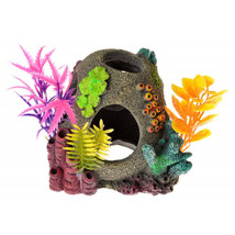 Exotic Environments Sunken Orb Floral Aquarium Ornament: Hand-Painted, Detailed - £9.53 GBP