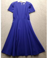 Calvin Klein A Line Dress Womens Size 4 Blue Plain Solid Short Sleeve Ba... - $598.67 MXN