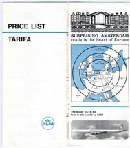 KLM In Flight Tariff Price List 1960&#39;s Liquor Perfume Cigars  - £9.38 GBP