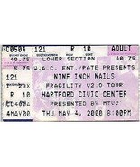 Vintage Nine Inch Nails Ticket Stub May 4 2000 Hartford Connecticut - £19.38 GBP