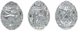 Waterford Crystal Egg Paperweight Figurines 3PC Easter Mixed Pattern 1050389 NEW - £111.88 GBP