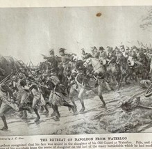 1914 Napoleon Retreat At Waterloo Print Art Antique Military War Collect... - £27.45 GBP