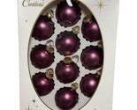 Sparkling Creations  Matte Purple 1.5 in Glass Ornaments Set of 10  USA - £15.83 GBP