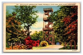 Eagle Bluff Observation Tower Peninsula State Park Wisconsin Linen Postcard N21 - £1.50 GBP