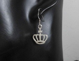 925 Silver Open Crown Dangle Earrings, Women Royalty Earrings, Handmade Jewelry - £19.97 GBP