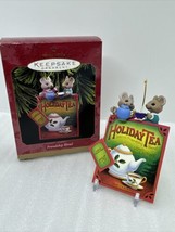 1997 Hallmark “Friendship Blend” Ornament Mice Inside Of Tea Bag Drinking Tea - £9.63 GBP