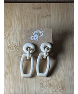 Plunder Design - Marbled Cream Acrylic Drop Dangle Earrings - Free Shipping - $27.57 CAD