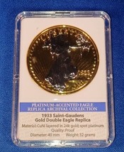 1933 PLATINUM ACCENTED EAGLE NOVELTY MEDAL - THIS IS A COPY! - $18.69