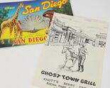 1963 San Diego Zoo Guide Book and  Knott&#39;s Berry Farm Ghost Town Grill Menu - $16.65