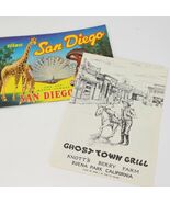 1963 San Diego Zoo Guide Book and  Knott&#39;s Berry Farm Ghost Town Grill Menu - $305.42 MXN