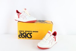 NOS Vintage 90s Asics Boys Size 4.5 Spell Out Outrage Sneakers Shoes Whi... - £51.11 GBP