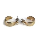 Vintage Gold Tone Rhinestone Detail Arch Cuff Earrings - £17.14 GBP