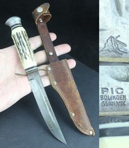 Vintage PIC Solingen Germany Hunting Knife sheath Skinner Bowie Hunter Rare - £70.48 GBP