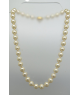 Vintage Majorica Brand Pearl Necklace Gold Tone Hand Knotted Strand 16&quot; ... - $1,316.98 MXN