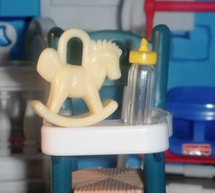 Fisher Price Loving Family Dollhouse Green High Chair Yellow Feeding Set Lot - £5.53 GBP