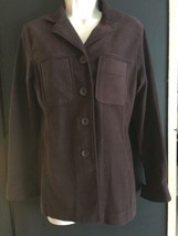 *Hillard &amp; Hanson Stretch Long sleeve Brown Shirt Top Blouse Size 4 Medium - £3.72 GBP