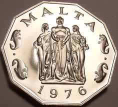 Massive Rare Proof Malta 1976 50 Cents~The Great Seige Monument~26k Minted~Fr/Sh - £20.07 GBP