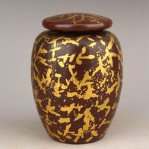 Vintage Chinese Gilt Gold Red Copper Tea Caddy - £316.19 GBP