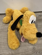Disney Store Plush Pluto Stamped Medium Size 18" in Great Condition Green Collar - $7.30